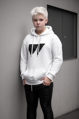 Finnish teenager boy with  white hair