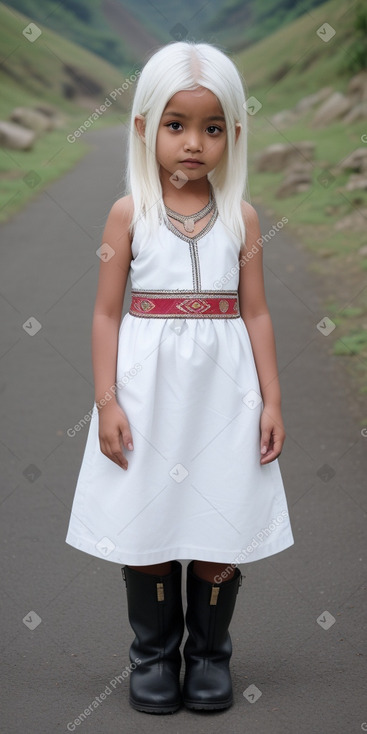 Nepalese child girl with  white hair