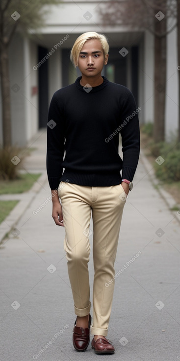 Nepalese young adult male with  blonde hair