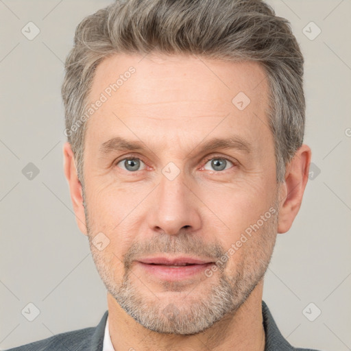 Neutral white adult male with short  brown hair and brown eyes