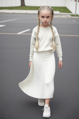 Caucasian child female with  white hair