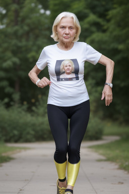 Ukrainian elderly female with  blonde hair