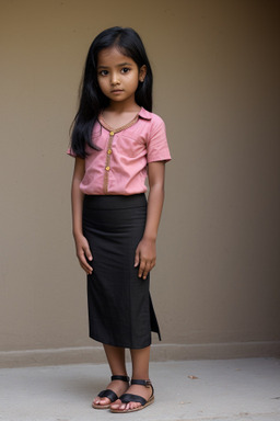 Nepalese child female with  black hair