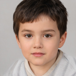 Neutral white child male with short  brown hair and brown eyes