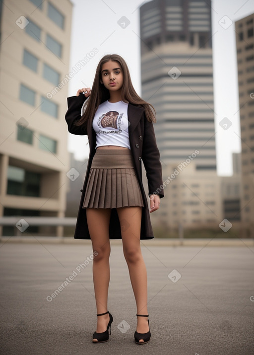 Omani teenager girl with  brown hair