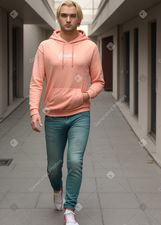 Serbian adult male with  blonde hair