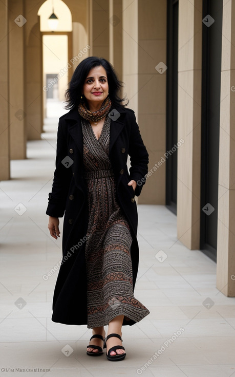 Arab middle-aged female with  black hair