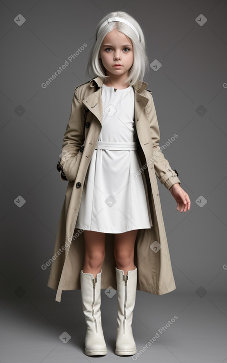 Italian child girl with  white hair