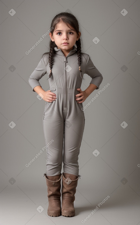 Paraguayan child girl with  gray hair