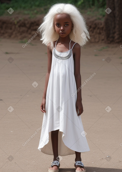 Ethiopian child girl with  white hair