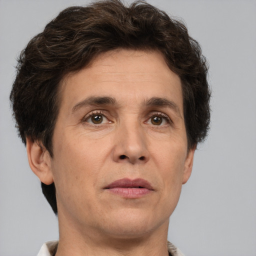 Neutral white adult male with short  brown hair and brown eyes