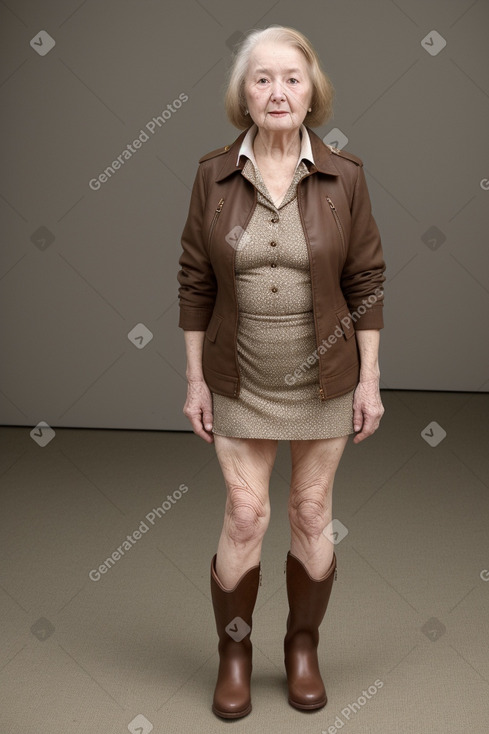 Elderly female with  brown hair