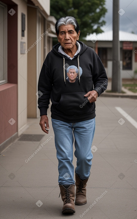 Bolivian elderly male with  black hair