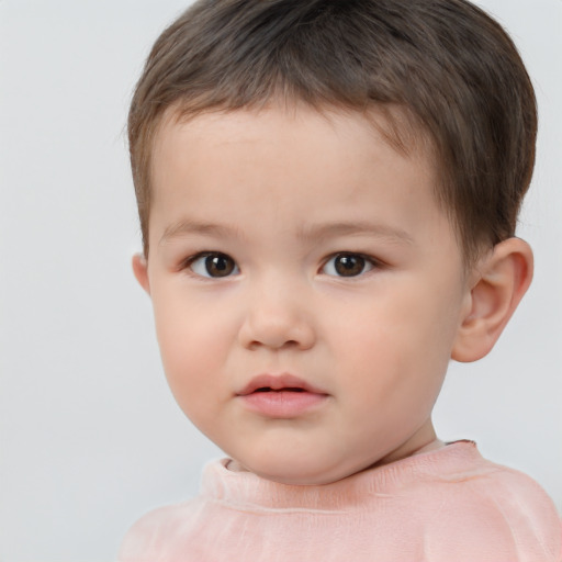 Neutral white child male with short  brown hair and brown eyes