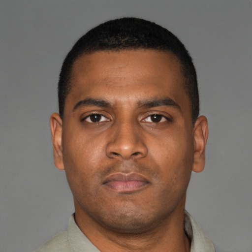 Neutral latino young-adult male with short  brown hair and brown eyes