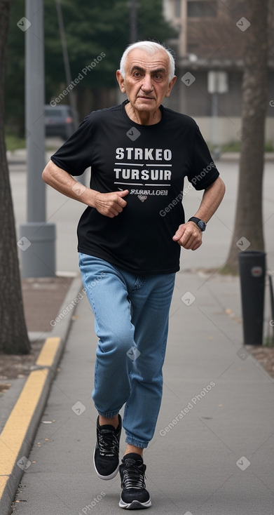 Turkish elderly male with  black hair