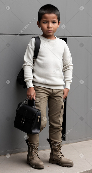 Bolivian child boy with  white hair