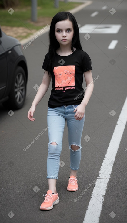 Child female with  black hair