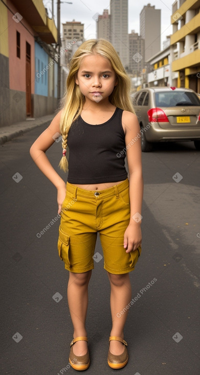 Peruvian child girl with  blonde hair