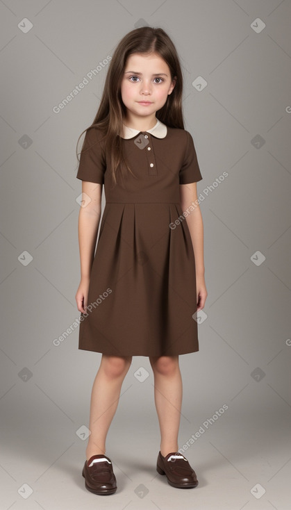 Spanish child female with  brown hair