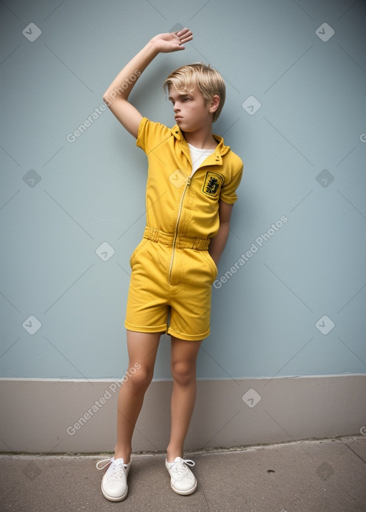 Spanish teenager boy with  blonde hair