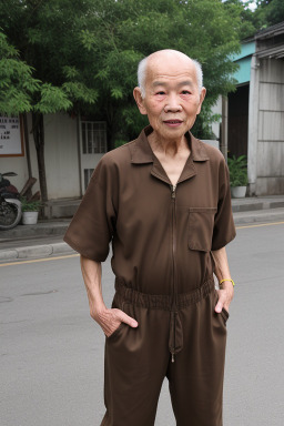 Vietnamese elderly male with  brown hair