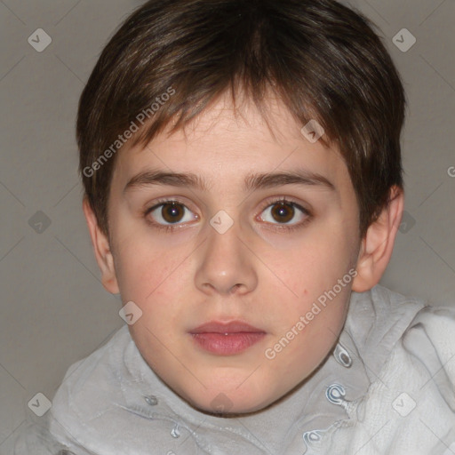 Neutral white young-adult female with short  brown hair and brown eyes