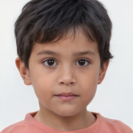 Neutral white child male with short  brown hair and brown eyes