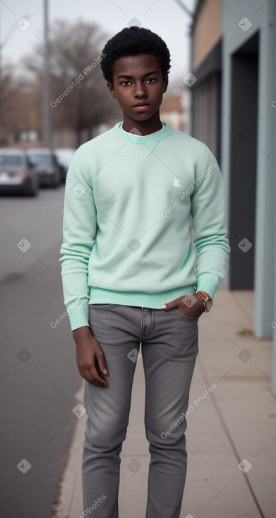 Teenager boy with  gray hair