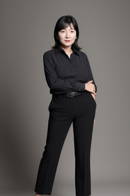 South korean middle-aged female with  black hair