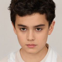 Neutral white child male with short  brown hair and brown eyes