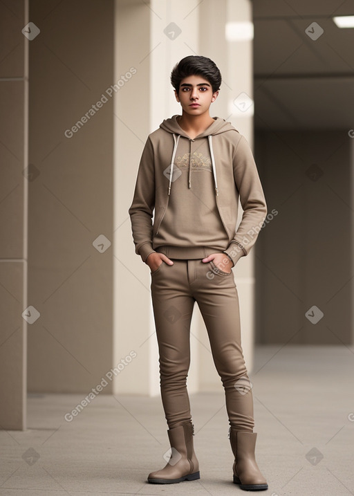 Iranian teenager male with  brown hair