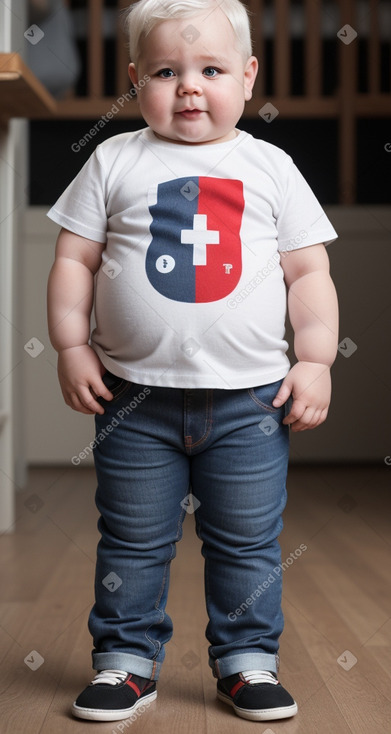 Swiss infant boy with  white hair