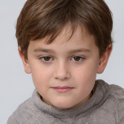 Neutral white child male with short  brown hair and brown eyes