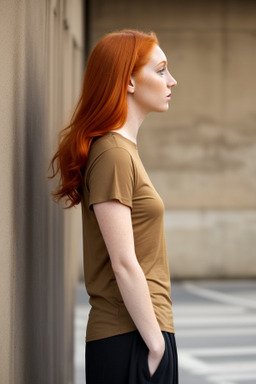 Irish adult female with  ginger hair