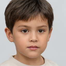 Neutral white child male with short  brown hair and brown eyes