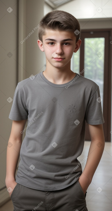 Serbian teenager boy with  gray hair