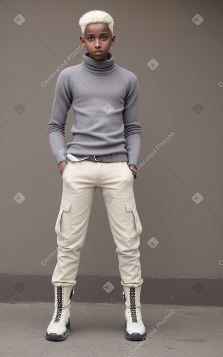 Somali teenager boy with  white hair