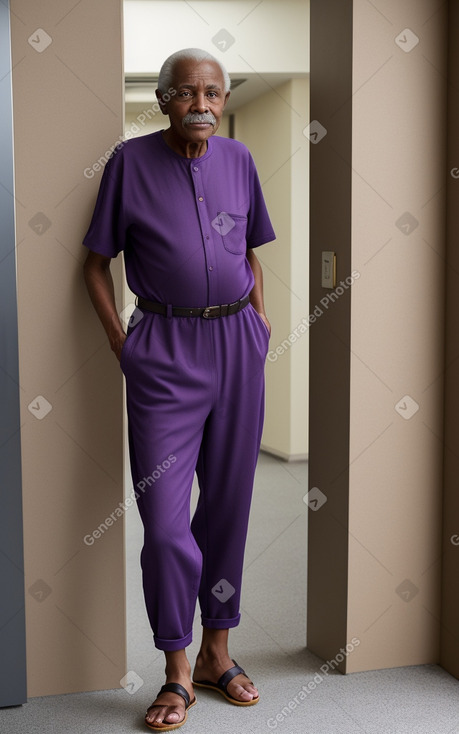 African american elderly male with  brown hair