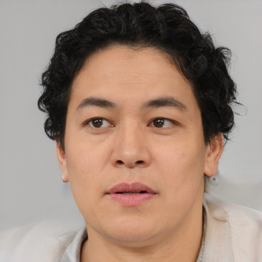 Neutral latino young-adult male with short  brown hair and brown eyes