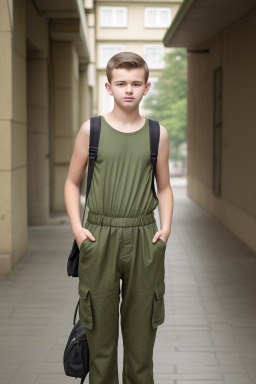 Czech teenager boy with  brown hair