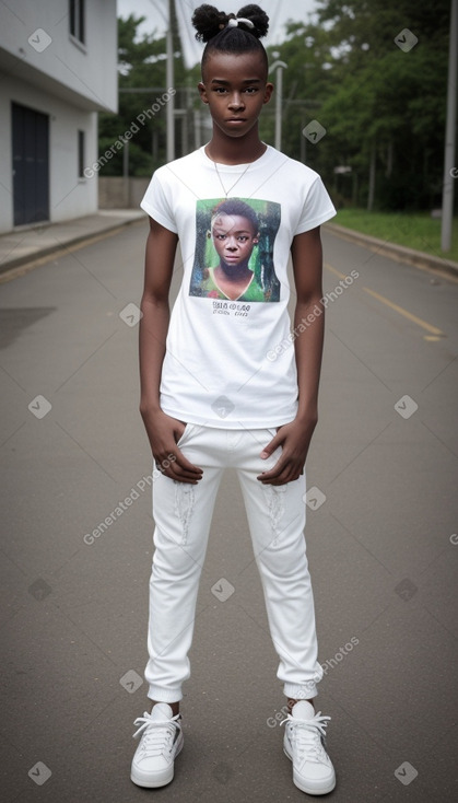 Jamaican teenager boy with  white hair