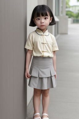 Chinese child female with  gray hair