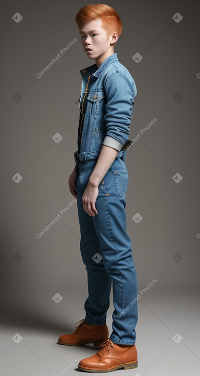 Vietnamese teenager boy with  ginger hair