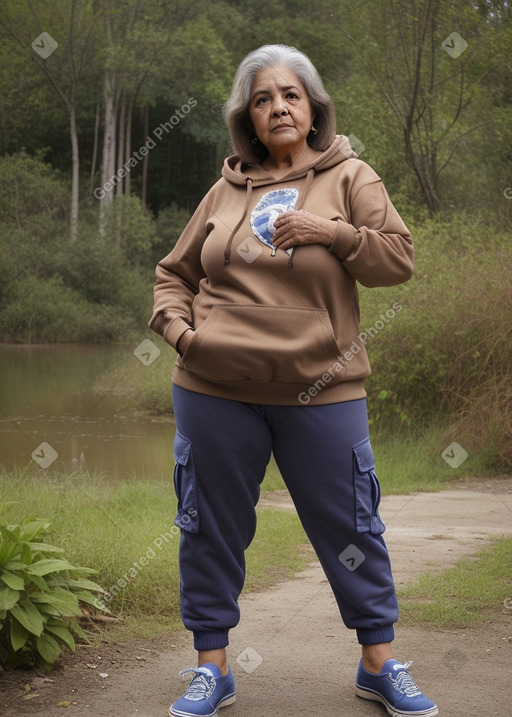 Mexican elderly female with  brown hair