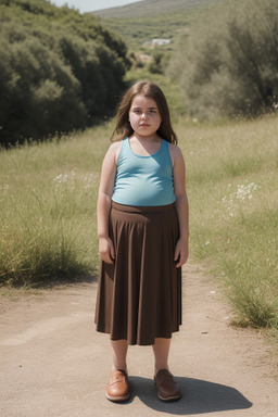 Greek child girl with  brown hair