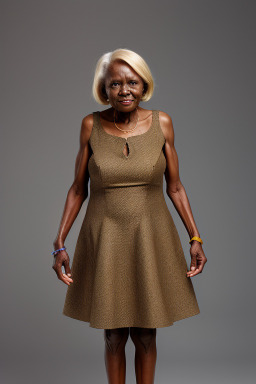 Ugandan elderly female with  blonde hair