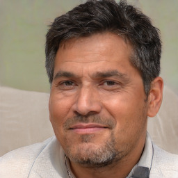 Neutral white adult male with short  brown hair and brown eyes