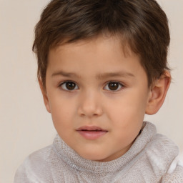 Neutral white child male with short  brown hair and brown eyes