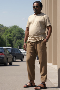 African american middle-aged male with  black hair